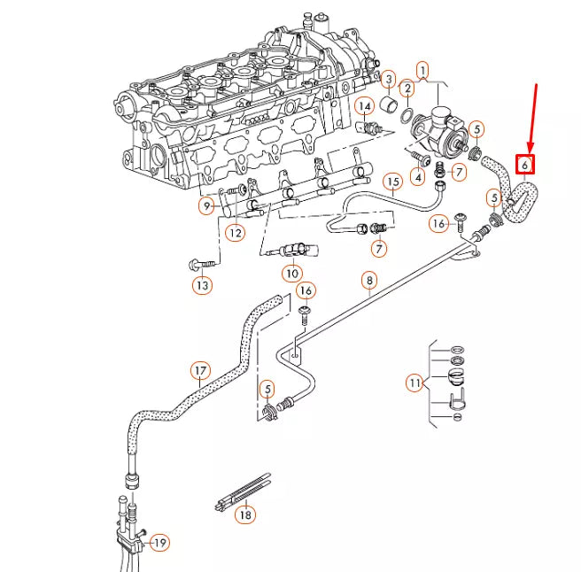 NEW VOLKSWAGEN BEETLE A5 FUEL HOSE 06J133986R