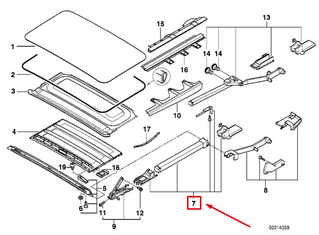 NEW BMW 7 E38 RIGHT CONTROL RAIL 54128173100 8173100 ORIGINAL