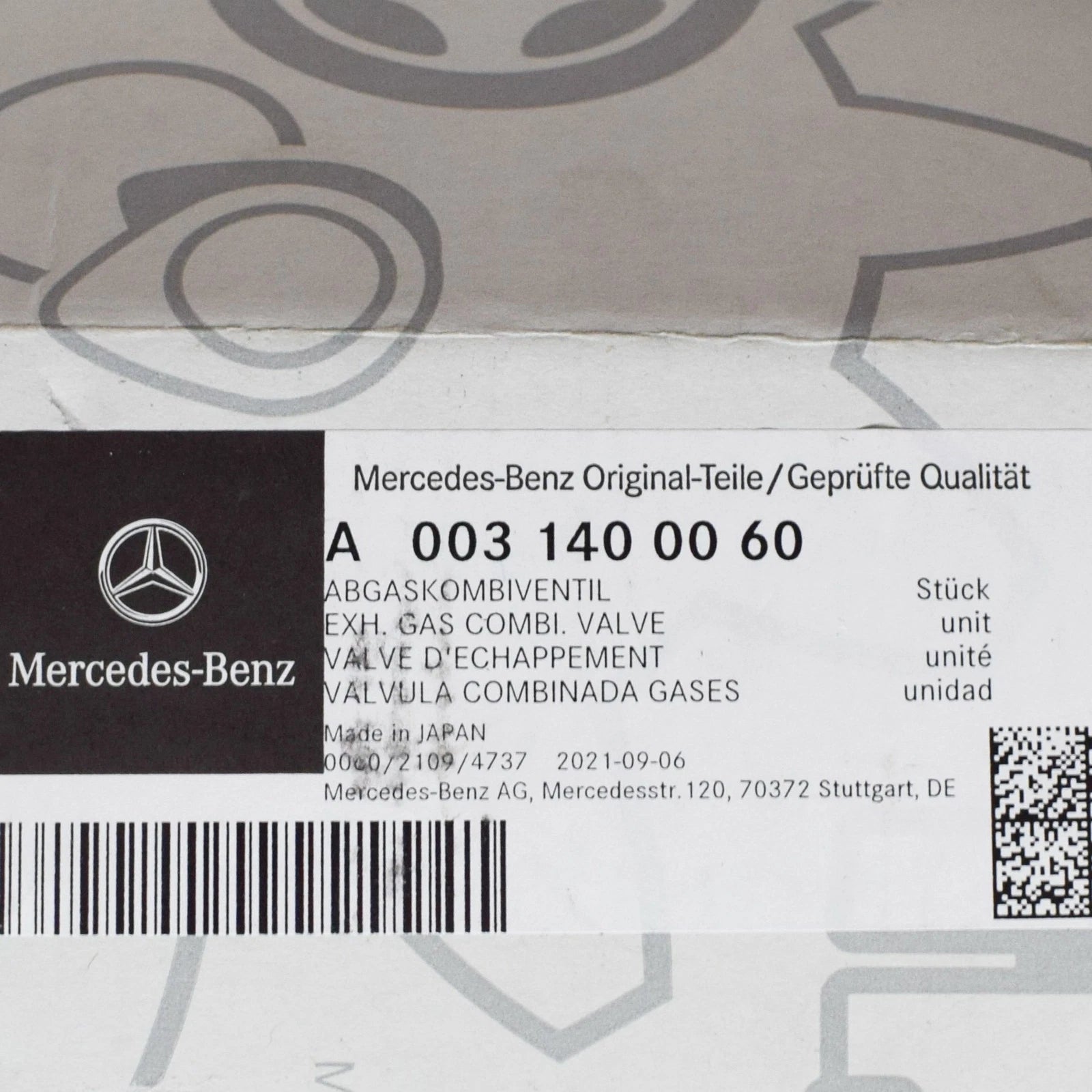 NEW MERCEDES-BENZ C W204 EGR VALVE A0031400060