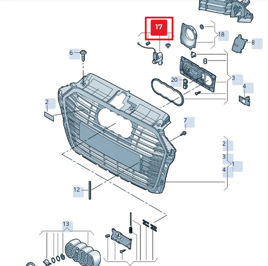 NEW AUDI A3 8V HIGH-VOLTAGE LOAD FLAP LOCK SERVOMOTOR 8V4810773A ORIGINAL