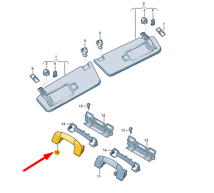 NEW VOLKSWAGEN ARTEON 3H7 FRONT ROOF GRAB HANDLE 3G0857607B82V ORIGINAL