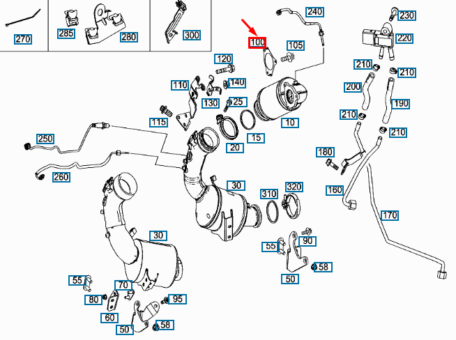 NEW MERCEDES-BENZ A W176 EXHAUST PIPE GASKET A2194920080 ORIGINAL