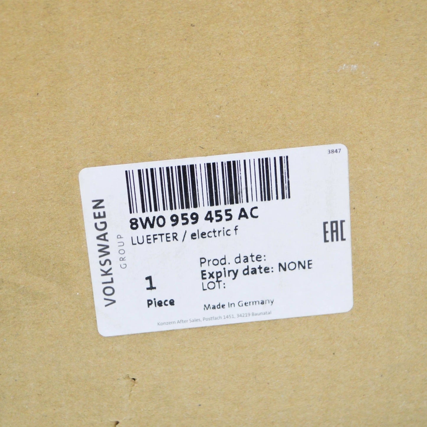 NEW AUDI A4 B9 RADIATOR FAN WITH CONTROL UNIT 8W0959455AC ORIGINAL