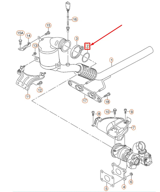 NEW AUDI A3 8V EXHAUST PIPE GASKET SEAL 5Q0253115B ORIGINAL
