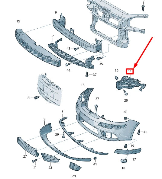 NEW VOLKSWAGEN GOLF PLUS FRONT LEFT BUMPER BRACKET 5M0807049 ORIGINAL