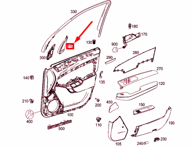 new mb gle w166 front right mirror triangle inside cover a16672004448n85