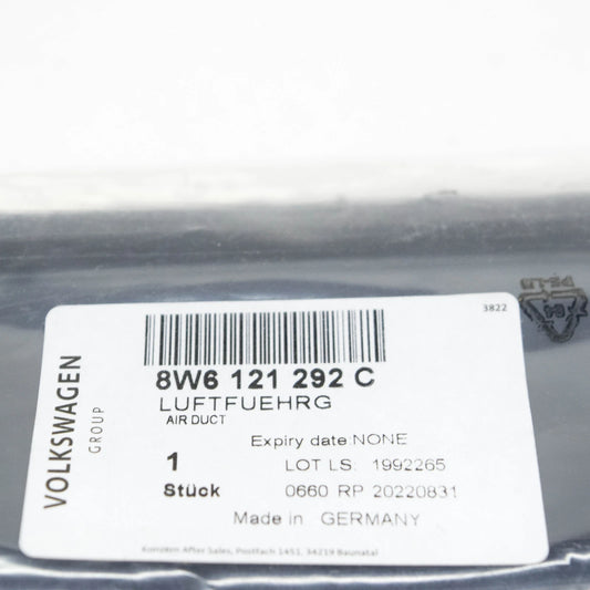 NEW AUDI RS4 B9 FRONT LOWER AIR DUCT 8W6121292C ORIGINAL