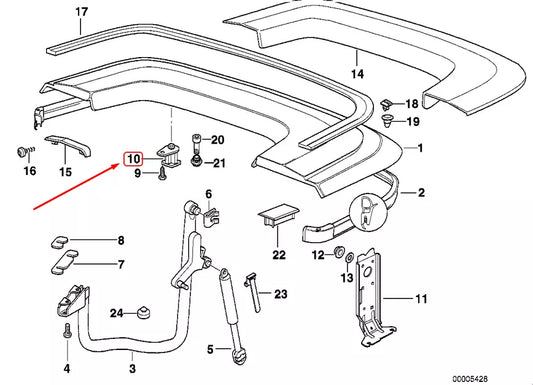 NEW BMW 3 CONVERTIBLE E36 FOLDING TOP LEFT STOPPER 51258171799 ORIGINAL