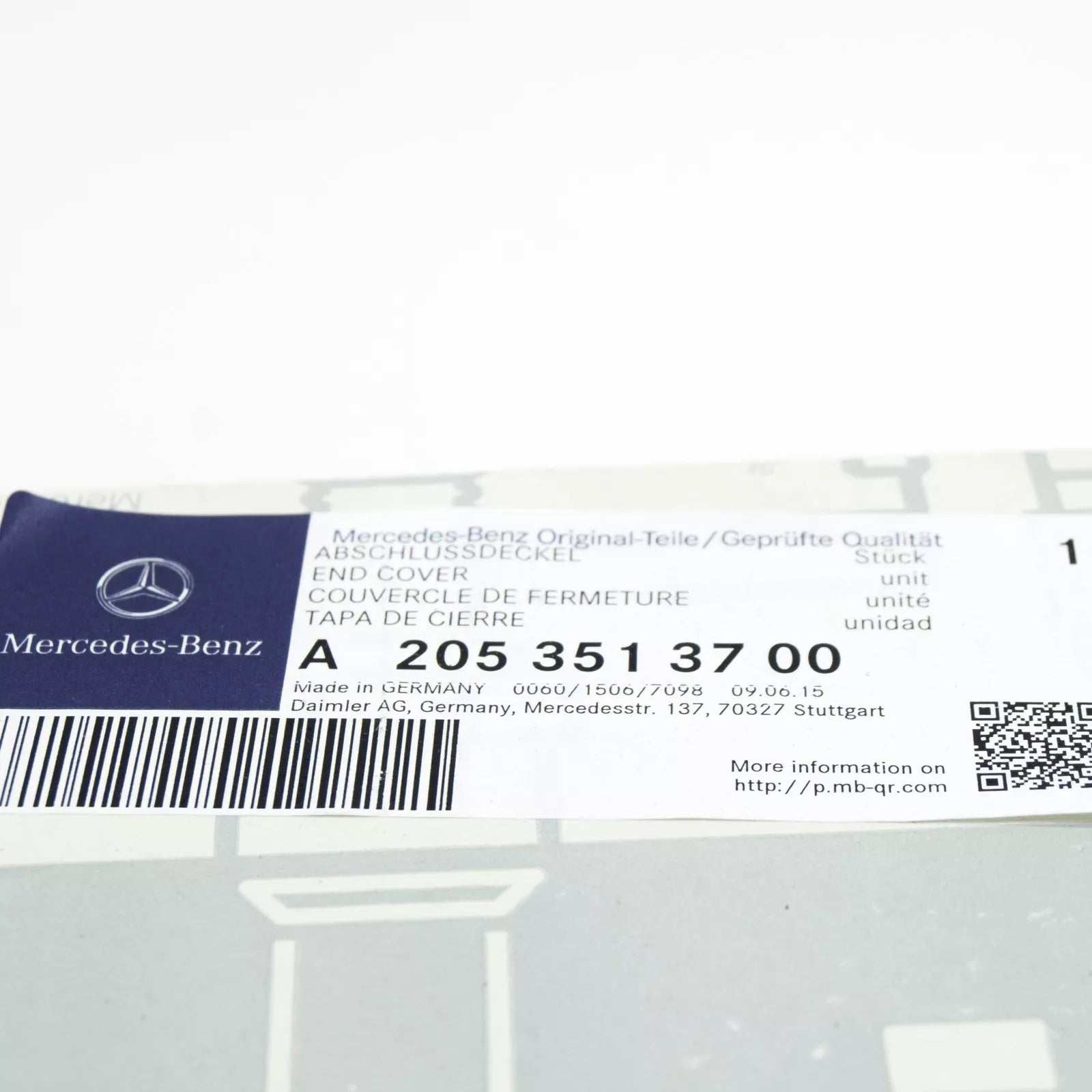 NEW MERCEDES-BENZ C W205 REAR AXLE HOUSING END COVER A2053513700 ORIGINAL