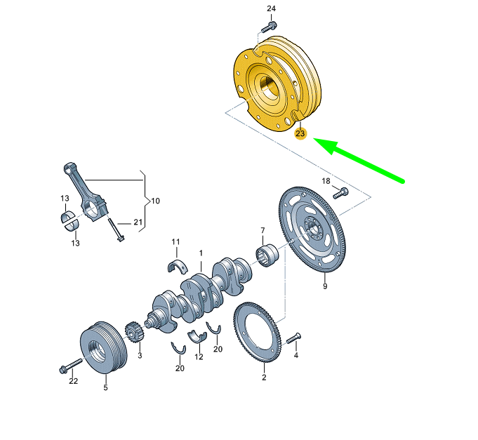 new audi a4 b9 flywheel 0cs105266f original
