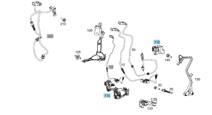 NEW MERCEDES-BENZ E W213 FRONT AXLE LEFT CABLE DUCT A2135467100 ORIGINAL
