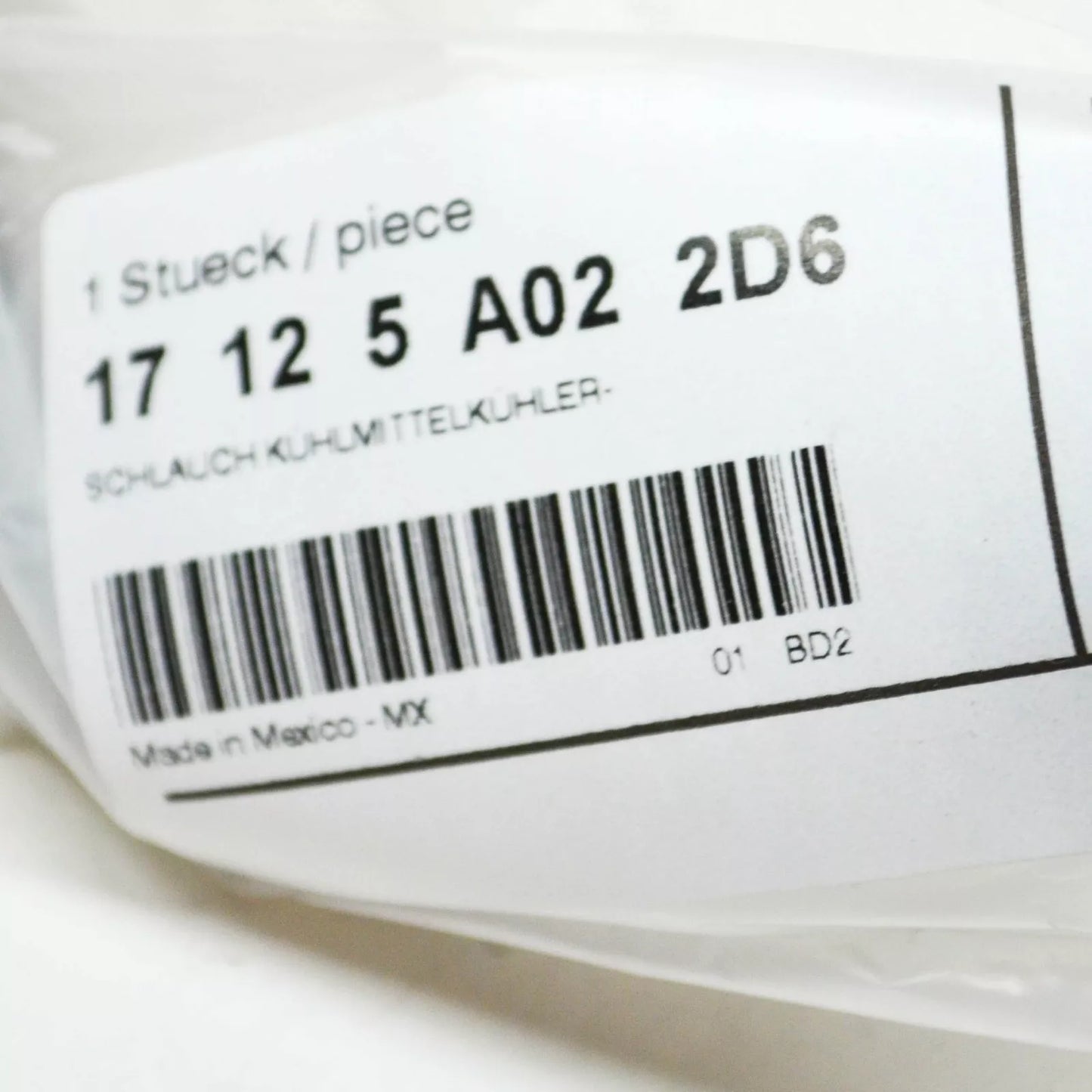 NEW BMW X3 G01 F97 ENGINE COOLANT OWERFLOW HOSE 17125A022D6 ORIGINAL