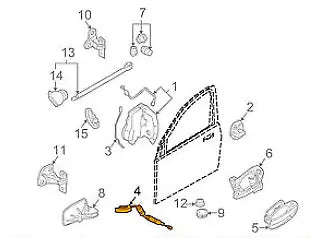 NEW BMW 7 E65 FRONT LEFT DOOR CABLE 51217024643 7024643 ORIGINAL