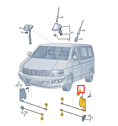 NEW VOLKSWAGEN TRANSPORTER T5 AERIAL MODULE 7H0035532C ORIGINAL