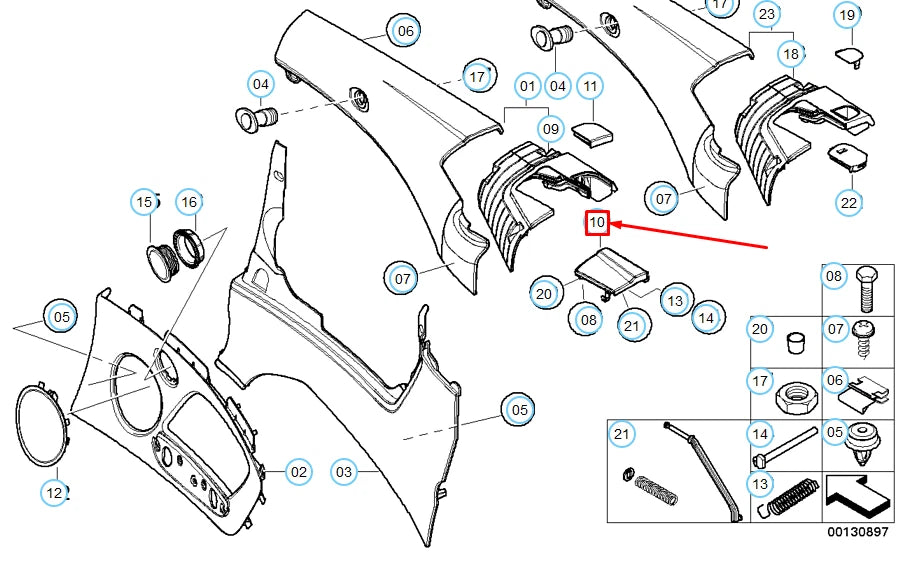 NEW BMW 3 CONVERTIBLE E46 REAR TRIM PANEL LEFT COVER 51437022395 ORIGINAL