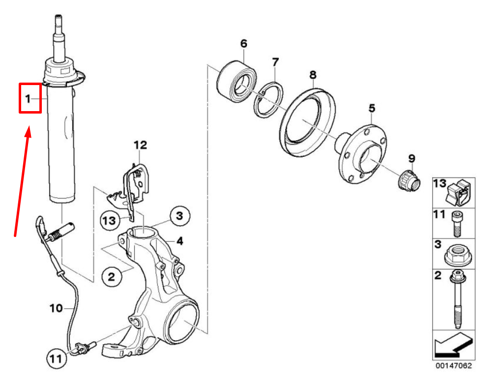 new bmw 3 coupe e92 front right shock absorber 31316796468 6796468 original