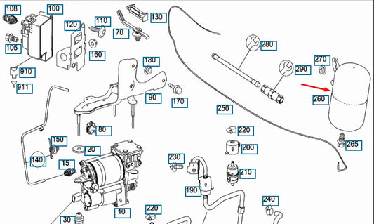 NEW MERCEDES-BENZ S W221 AIR SUSPENSION VACUUM TANK A2213200015 ORIGINAL