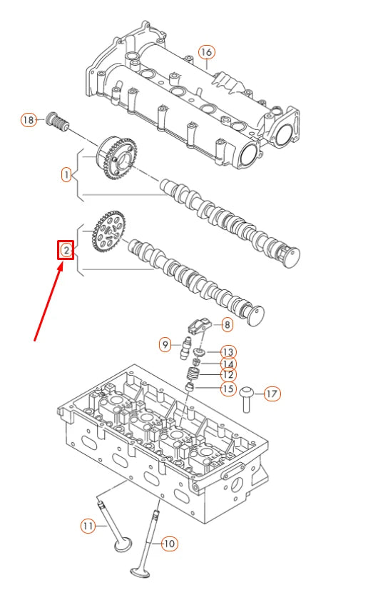 NEW AUDI A6 C7 OUTLET CAMSHAFT 06K109022R ORIGINAL