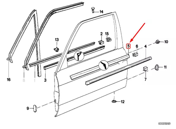 NEW BMW 3 CONVERTIBLE E30 FRONT LEFT DOOR WEATHER STRIP 51321924753 ORIGINAL