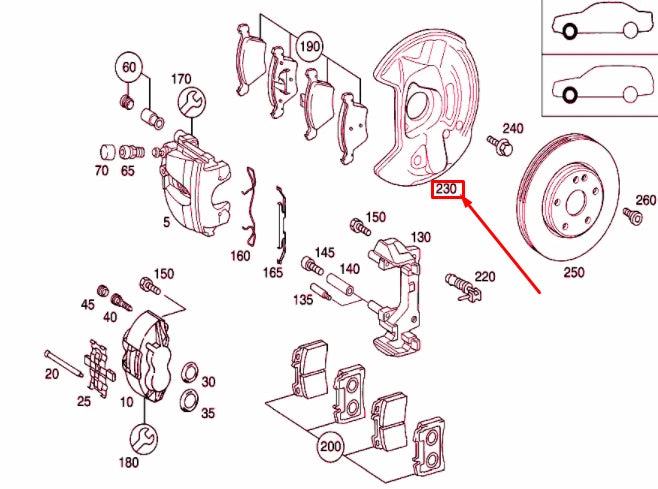 NEW MERCEDES-BENZ E W210 FRONT LEFT BRAKE DISC PROTECTION A2104212720 ORIGINAL