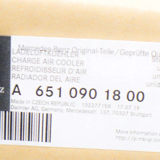 NEW MERCEDES-BENZ C W205 INTERCOOLER RADIATOR A6510901800 ORIGINAL