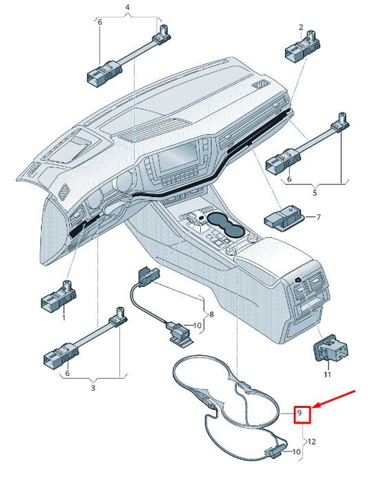 NEW VW TOUAREG CR CUP HOLDER FIBRE OPTIC CONDUCTOR 761947145B ORIGINAL