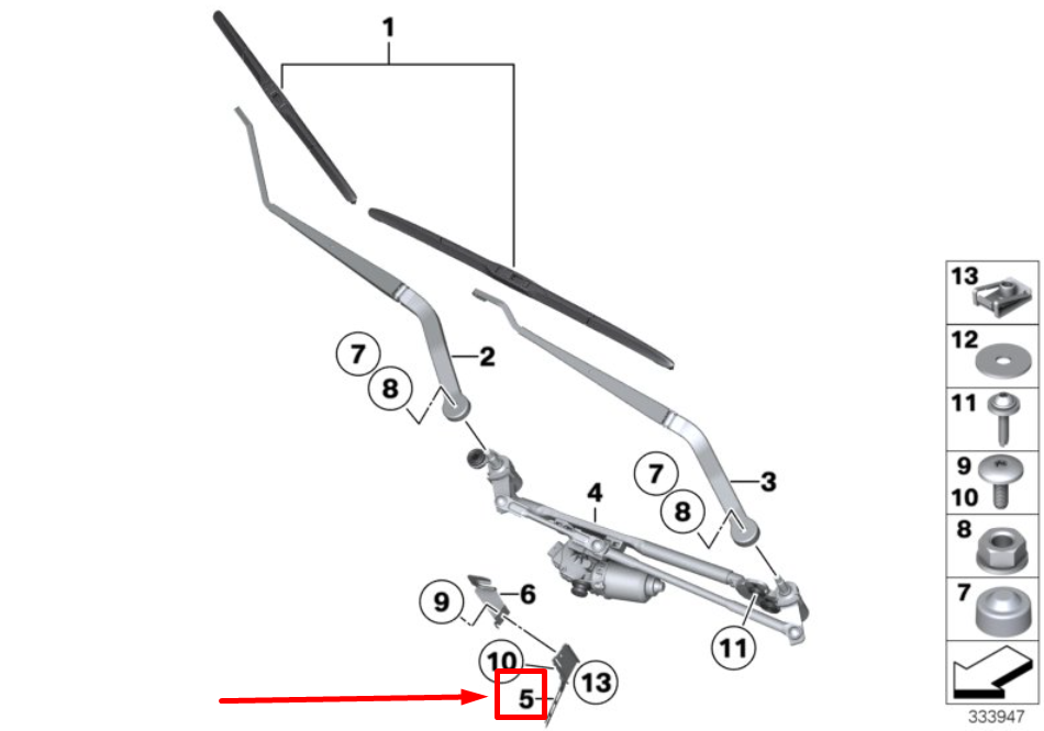 new bmw f16 windshield wiper motor linkage bracket 7174997 61617174997 original