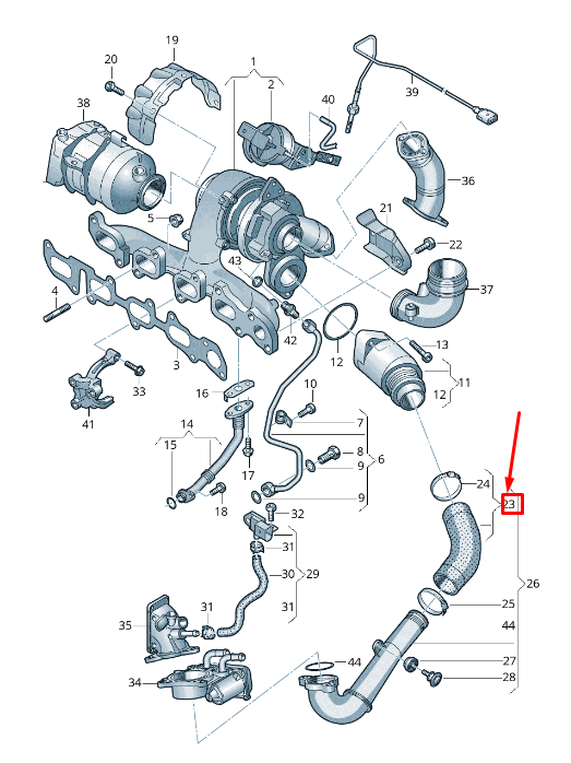 new skoda rapid nh engine pressure hose 04l145828l original