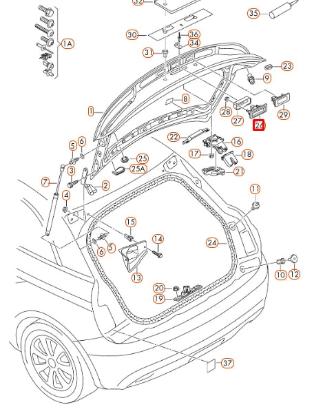 NEW AUDI A1 8X REAR TAILGATE BOOT LID HANDLE 5J0827566E