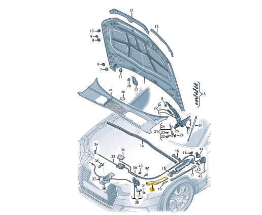 NEW AUDI A4 B9 FRONT LEFT HEADLIGHT TRIM 8W0805285A ORIGINAL
