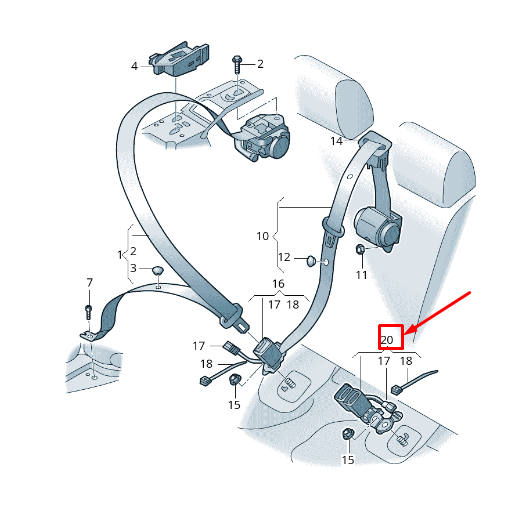 new audi q5 fy rear left seat double belt latch 80a857739dmnb original