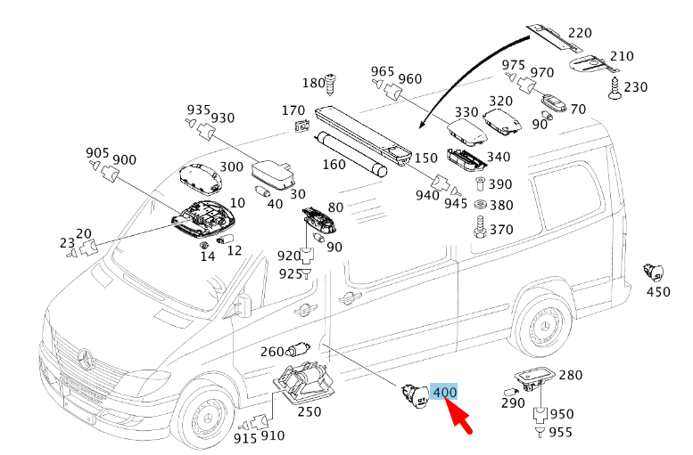 NEW MB SPRINTER W906 FRONT LEFT SEAT BASE SOCKET A0008204805 ORIGINAL