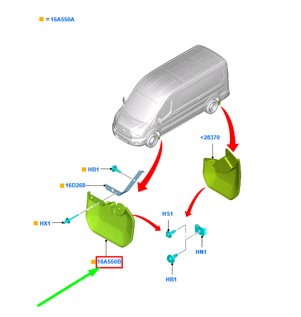 new ford transit mk4 front left mudguard flap 2073218 bk31-16a267-ad5ja6