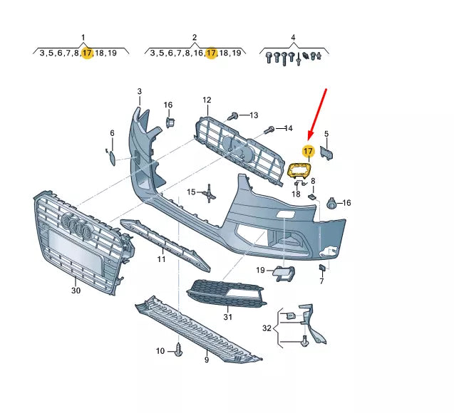 NEW AUDI A4 B8 FRONT RIGHT HEADLIGHT WASHER GUIDE FRAME 8K0807788H
