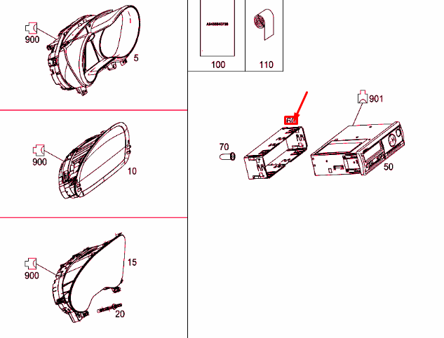 NEW MERCEDES-BENZ VITO W447 TACHOGRAPH FRAME A0005421187 ORIGINAL
