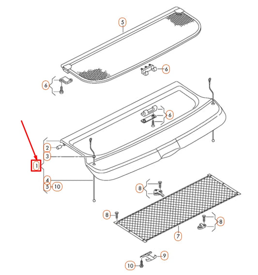 NEW AUDI A3 8P LUGGAGE COMPARTMENT COVER 8P4867769BH2J9 ORIGINAL