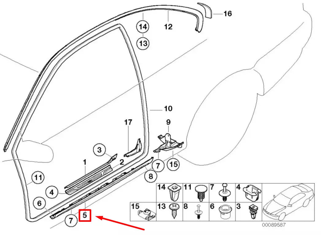 NEW BMW 3 CABRIO E46 RIGHT PLASTIC SIDESKIRT COVER 7890012 51717890012 ORIGINAL