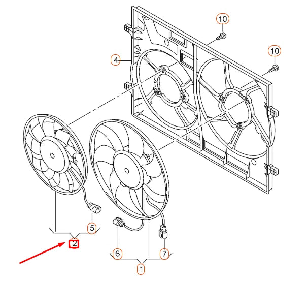 NEW AUDI A1 8X RIGHT RADIATOR FAN 5Q0959455AH ORIGINAL