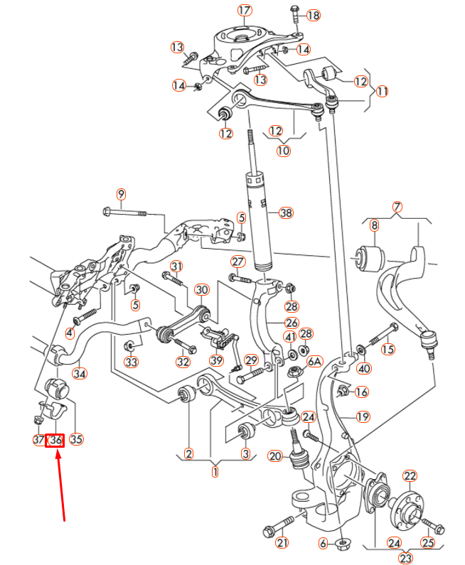 new audi a4 b8 front axle anti-roll bar clamp 4d0411336g original