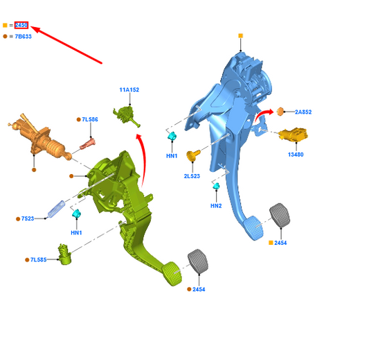 new ford focus mk4 brake pedal assy rhd 2467285 original