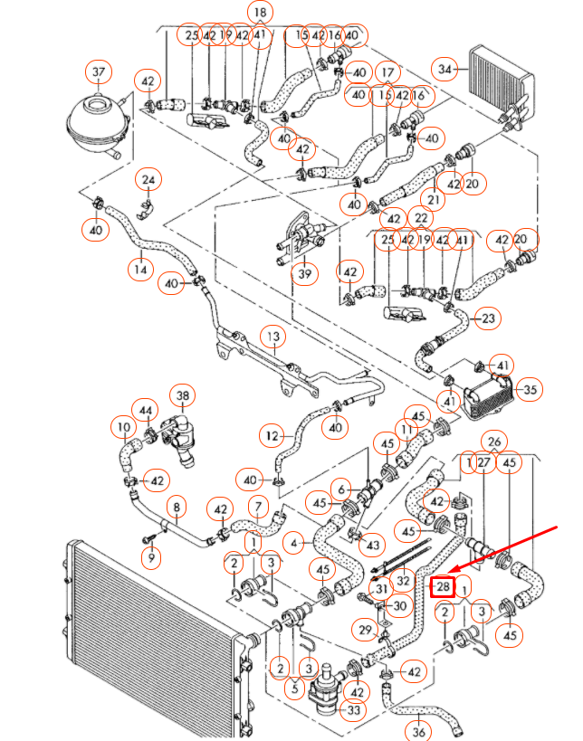 NEW AUDI A3 8P ENGINE COOLANT HOSE 1K0122063G ORIGINAL