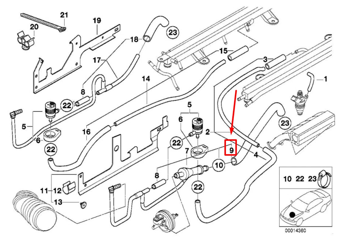 NEW BMW 7 E38 INTAKE ELBOW HOSE 1435605 13531435605 ORIGINAL