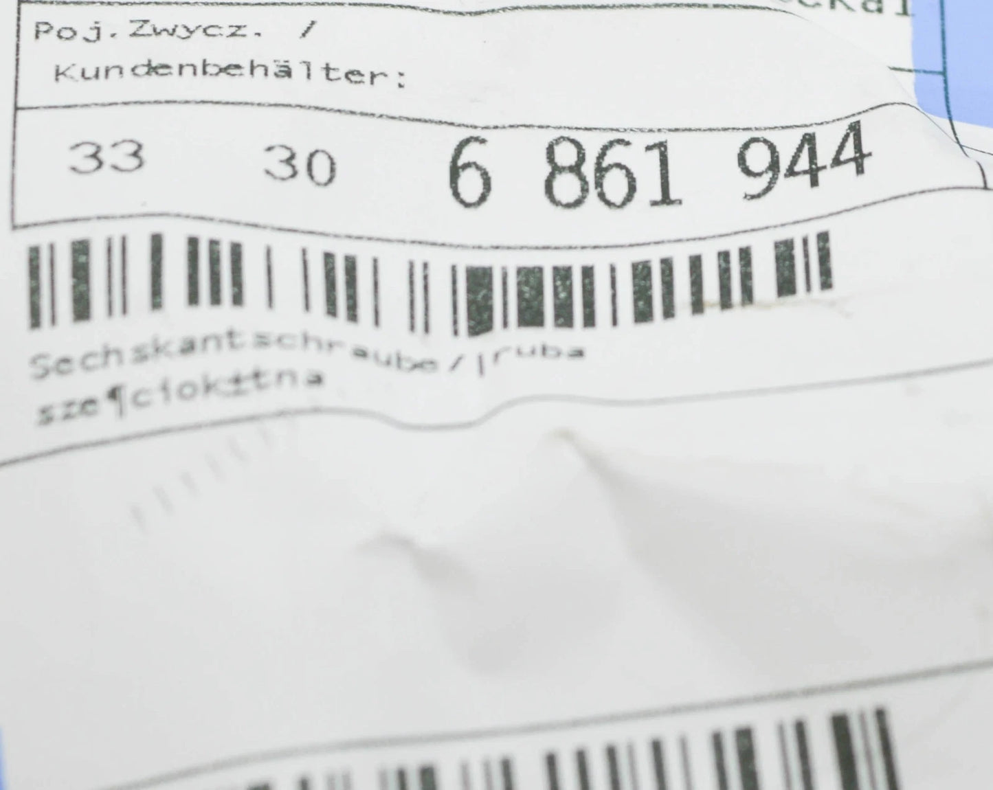 NEW BMW M5 F90 REAR AXLE SUPPORT HEX BOLT 33306861944 6861944 ORIGINAL