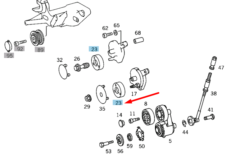 NEW MERCEDES-BENZ S W140 BELT TENSIONER PULLEY A1192001470 ORIGINAL