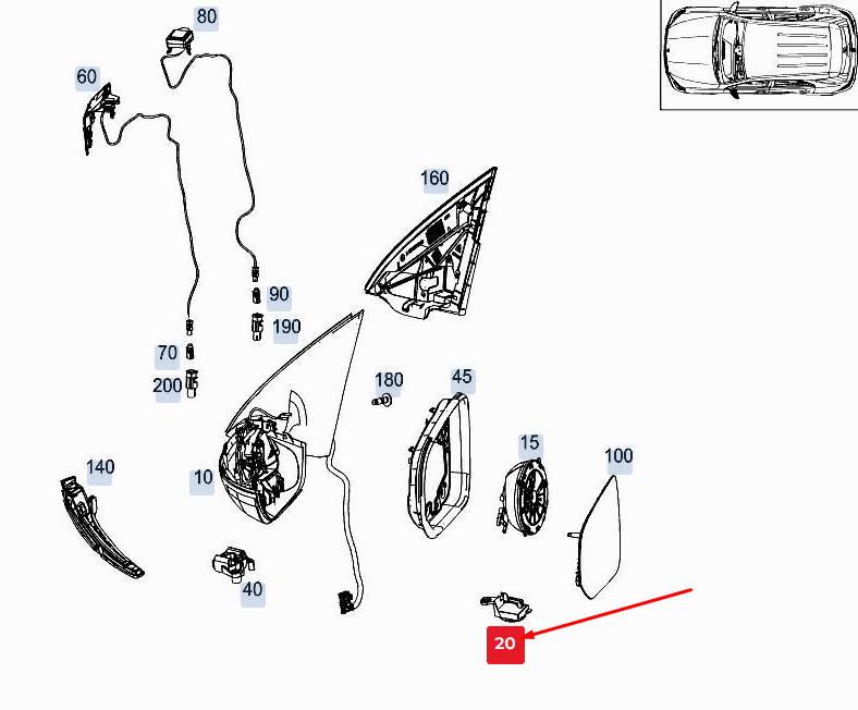 NEW MERCEDES-BENZ GLE W167 FRONT LEFT MIRROR LAMP UNIT A1679069102 ORIGINAL