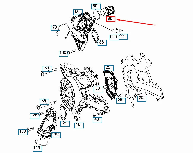 NEW MERCEDES-BENZ ML W166 WATER OUTLET COOLANT PIPE A2762030102 ORIGINAL