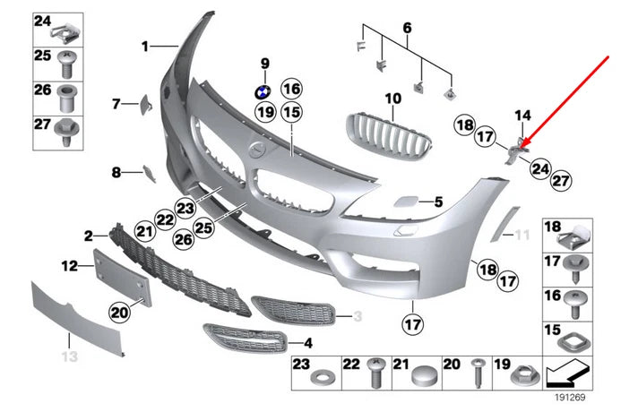 NEW BMW Z4 E89 FRONT BUMPER LEFT BRACKET HOLDER 51117192157 7192157 2011