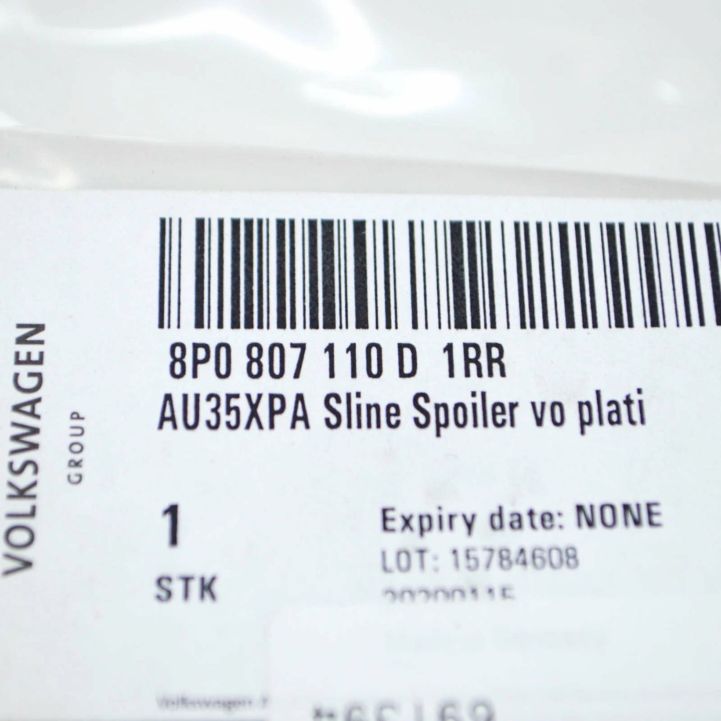 NEW AUDI A3 8P FRONT BUMPER CENTRE LOWER SPOILER 8P0807110D1RR