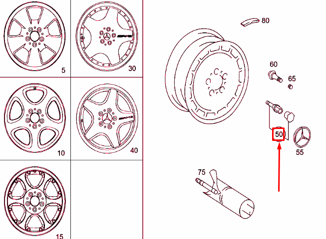 NEW MERCEDES-BENZ SL R129 WHEEL BOLT A0009904807 ORIGINAL