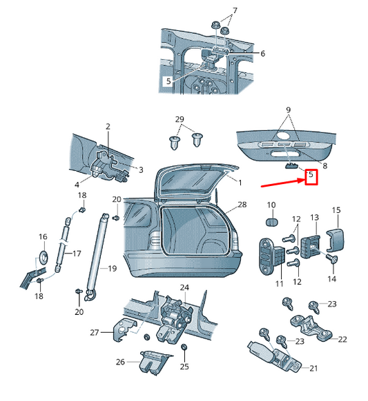 new skoda octavia 5e mk3 trunk lid opening handle 5e0827566 original